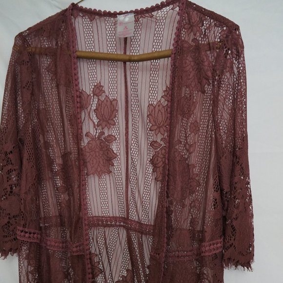No Boundaries Soft Lace Cardigan with sleeves - Picture 1 of 4